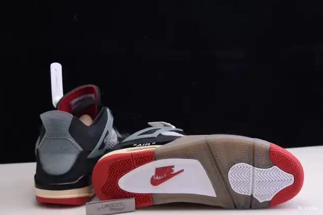 Reps TBK Jordan Retro x Off White CV9388-001 Air 4 Bred 0514